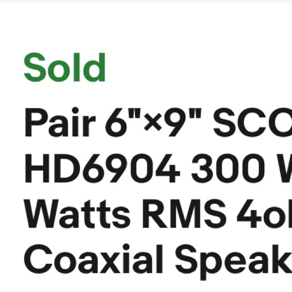 6” X 9 SCOSCHE HD6904 300 WATTS PEAK 75 WATTS RMS 40 OHM 4-way coaxial #except - Picture 2 of 2